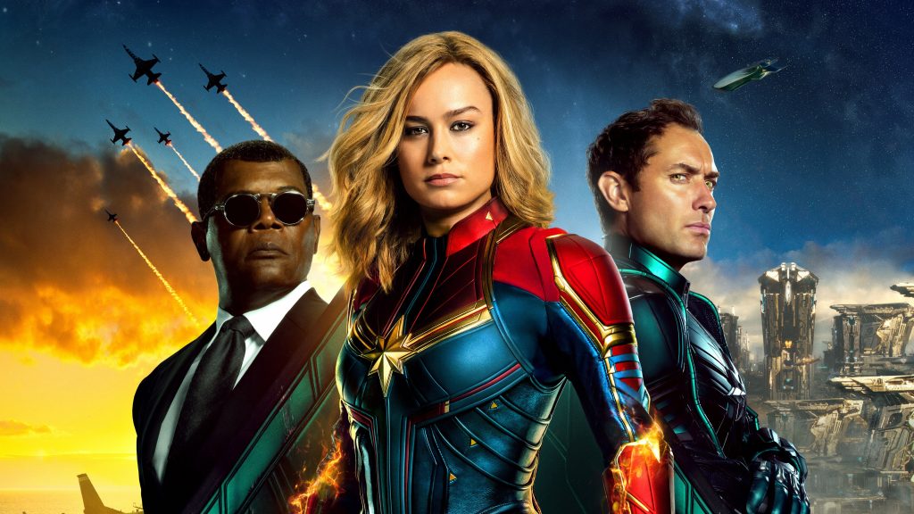 Captain Marvel, three people