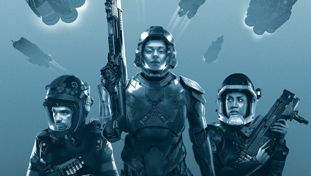 The Expanse, Three people in spacesuits