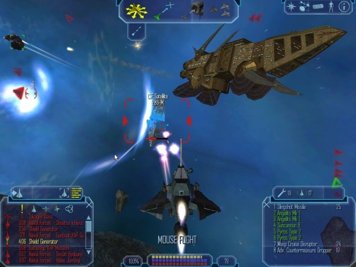 Several spaceships are fighting