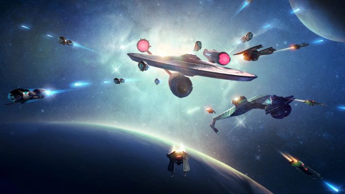 Space Games, several spaceships are flying